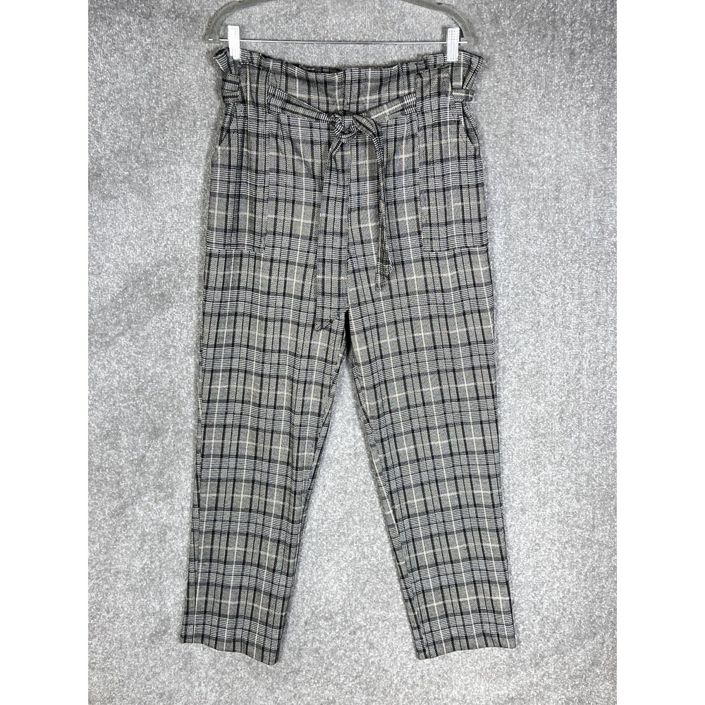 Leighton Dress Pants Womens Size XL Plaid Herringbone Stretch Pockets Belted